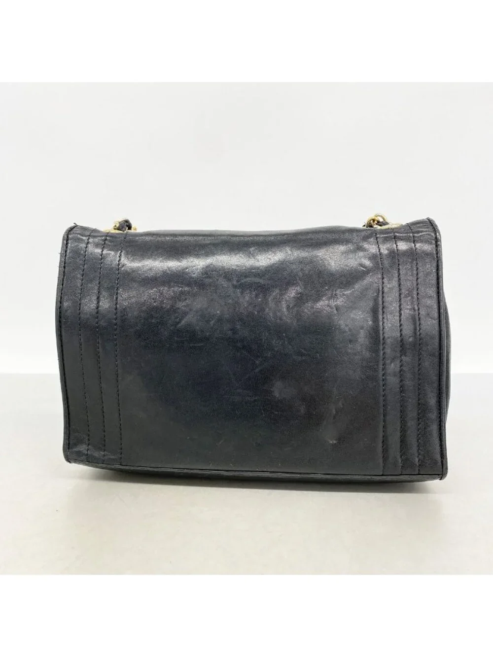 Chanel Shoulder Bag Lambskin Black Gold